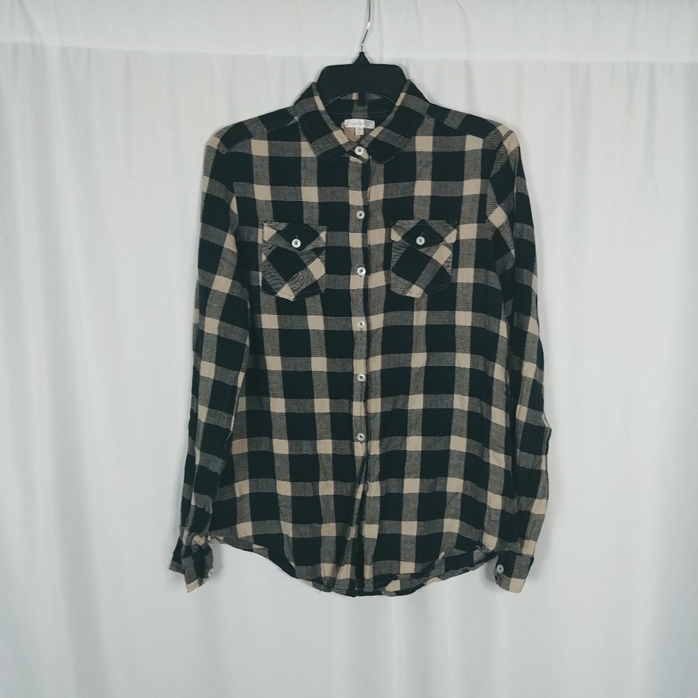 Marisol Womens Plaid Shirt